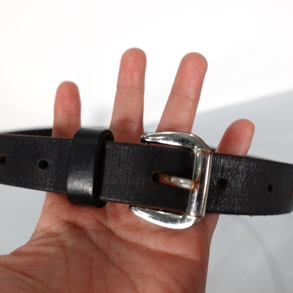 M&S Belt Black Leather Buckle‎ 36 Solid Classic Dress Basic Formal Adult - Picture 4 of 11